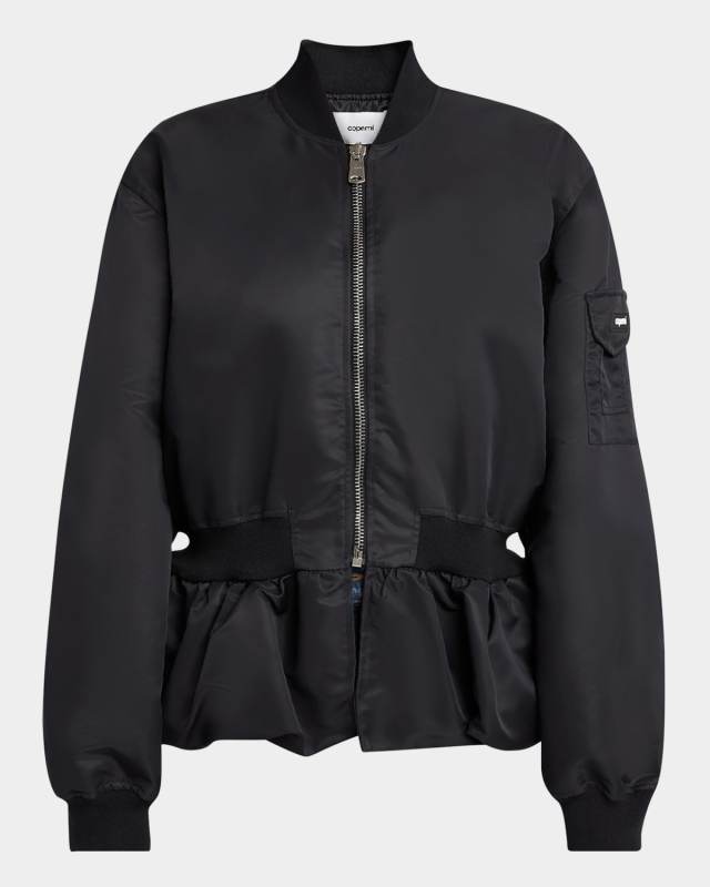 Bubble-Hem Bomber Jacket